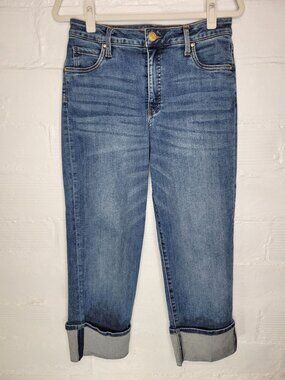 Kut From The Kloth Women's Size 4 Jeans Fay Fab Ab Straight Leg High Rise Cuffed
